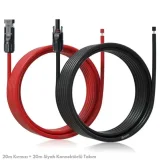 4 mm² Solar Kablo ve MC4 Konnektör Seti — 20 m Kırmızı + 20 m Siyah – görsel 1