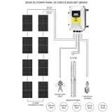 Hegel 2200W AC-DC Solar Dalgıç Pompalı Sulama Paketi - 8 Panelli - 200 Metre - 11 m³/saat – görsel 2
