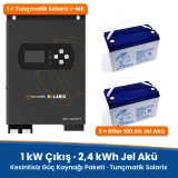 Tunçmatik Solarix 1 kW Kesintisiz Güç Kaynağı Paketi – 2,4 kWh Jel Akü (2 × 100 Ah) – görsel 1