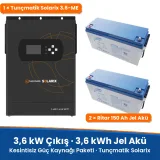 Tunçmatik Solarix 3.6 kW Kesintisiz Güç Kaynağı Paketi – 3.6 kWh Jel Akü (2 × 150 Ah) – görsel 1