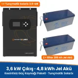 Tunçmatik Solarix 3,6 kW Kesintisiz Güç Kaynağı Paketi – 4,8 kWh Jel Akü (2 × 200 Ah) – görsel 1