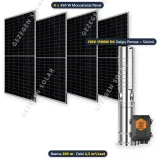 Pantec 110V 1500W DC Solar Dalgıç Pompalı Sulama Paketi - 4 Panelli - 203 Metre - 4,5 m³/saat – görsel 1