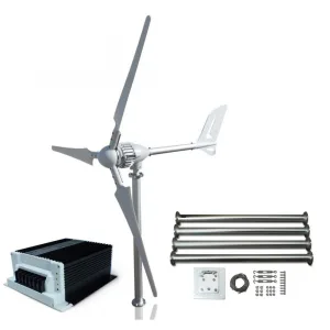 İSTA-BREEZE i-700 Rüzgar Türbini Seti 12V/24V/48V + Hibrit Şarj Kontrol Cihazı + Direk Seti