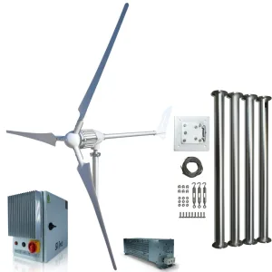 İSTA-BREEZE i-1000 Rüzgar Türbini Seti 24V/48V + Wind Pro Şarj Kontrol Cihazı + Direk Seti