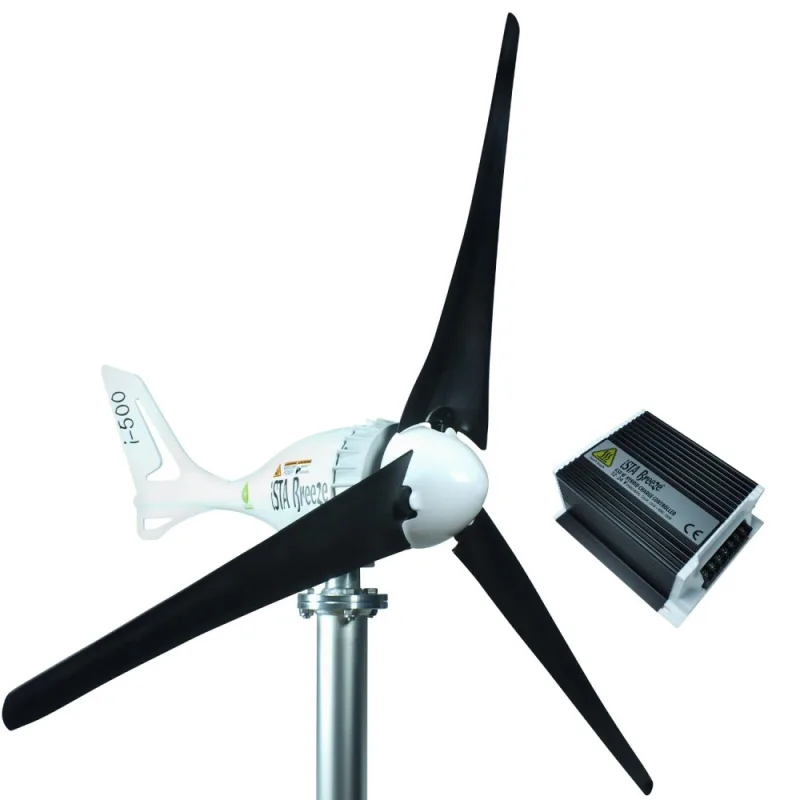 İSTA-BREEZE i-500 Rüzgar Türbini Seti 12V/24V + Hibrit Şarj Kontrol Cihazı