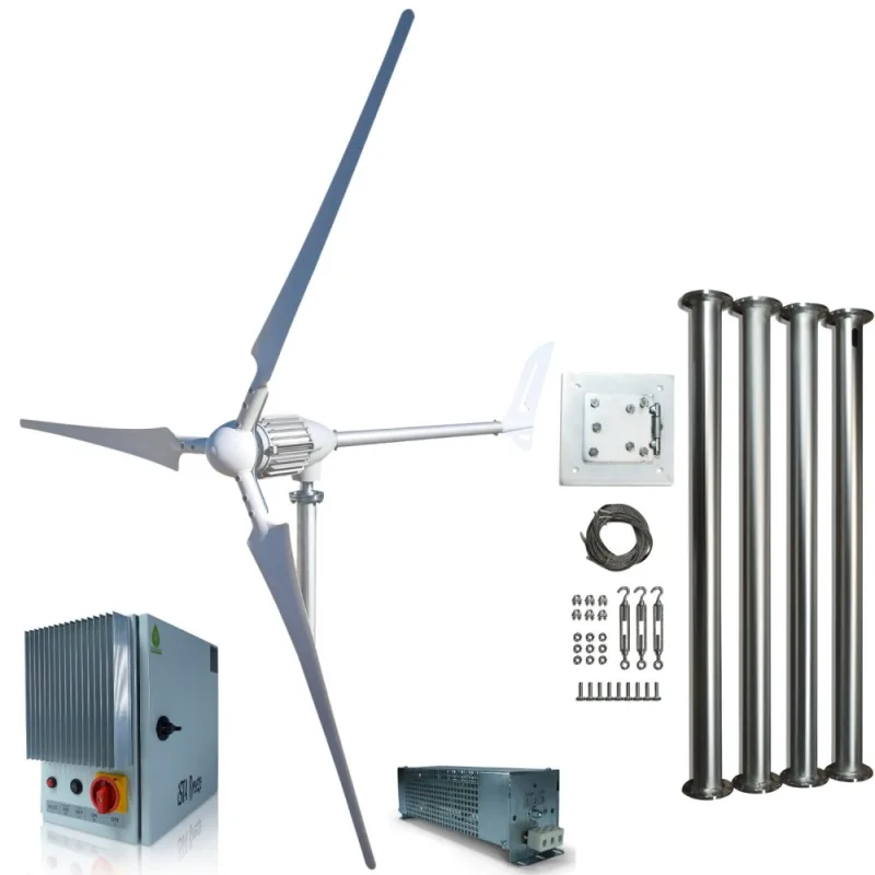 İSTA-BREEZE i-1500 Rüzgar Türbini Seti 24V/48V + Wind Pro Şarj Kontrol Cihazı + Direk Seti