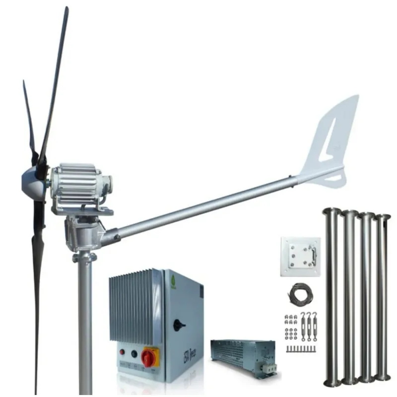 İSTA-BREEZE Windsafe 2000W Rüzgar Türbini Seti 24V/48V + Wind Pro Şarj Kontrol Cihazı + Direk Seti