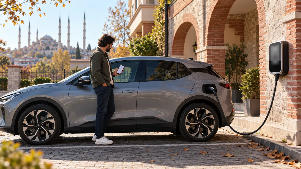 Tunçmatik Pico Charger LCD 7–22 kW Ev Tipi Araç Şarj İstasyonu (Tip 2, Wi-Fi + Bluetooth) — Edirne apartman otoparkında ekranlı elektrikli araç şarjı