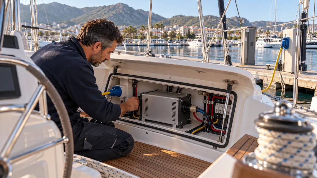 İzolasyon Transformatörü, ITR040362041, Victron Isolation Trans. 3600W 115/230V — Marmaris marinasında teknede kıyı elektriğine bağlı izolasyon trafosu