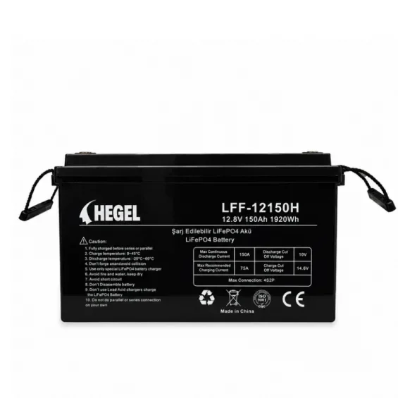 Hegel 12,8V 150Ah LiFePO4 Lityum Akü + Bluetooth