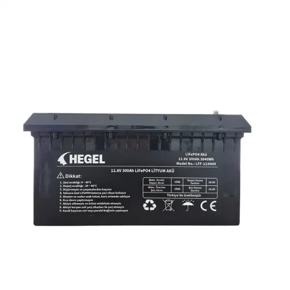 Hegel 12,8V 300Ah LiFePO4 Lityum Akü + Bluetooth