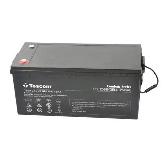 Tescom 12V 200Ah Derin Döngü Jel Akü